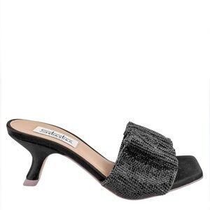 nib Sebastian Milano “Cher Crystal” Kitten Heel Mules – Size 6